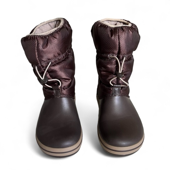 Crocs Crocband Winter Puff Boots Puffer Brown Adjustable Womens Size US 7 - Picture 2 of 8